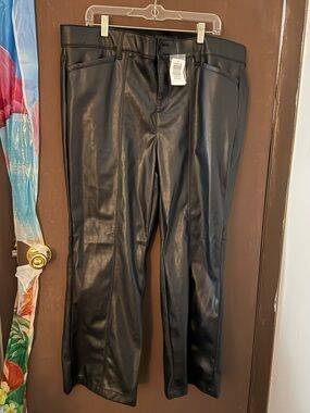 torrid Black Faux Leather Straight-Leg Pants